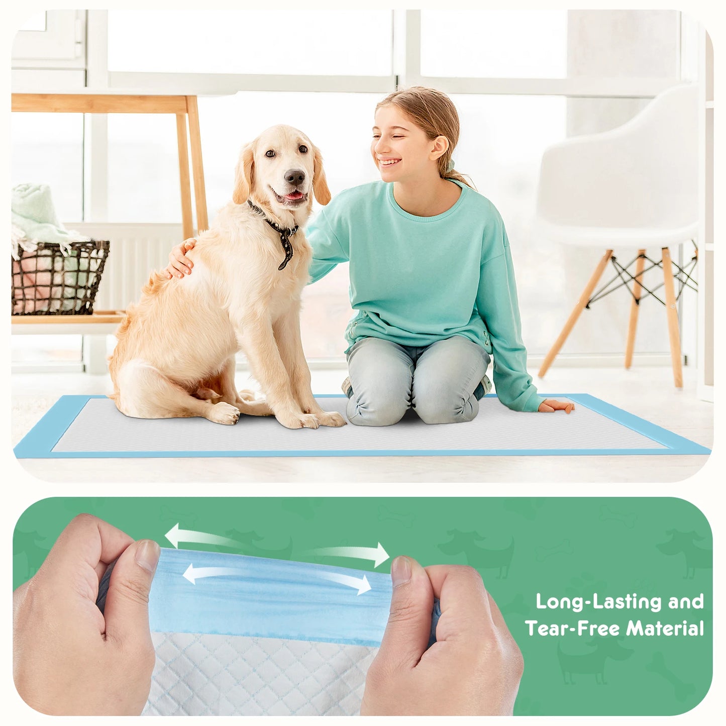 JHK 150 Count Super Absorbent Disposable Underpads For Dogs Cats