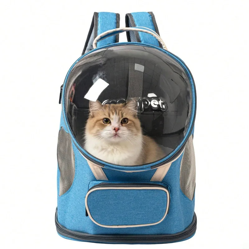 Foldable Breathable Transparent Pet Backpack Carrier For Cats And Dogs