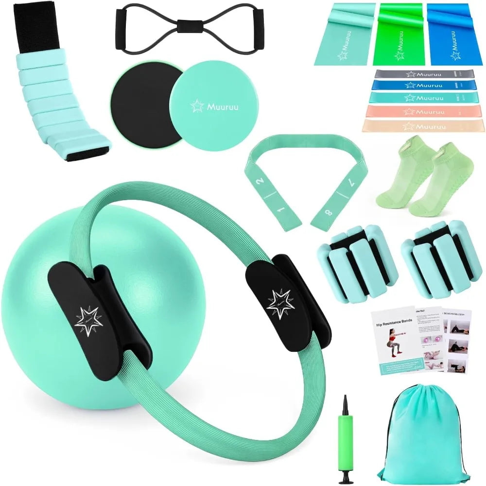 YTYIN Pilates Equipment Kit for Home Workout Ring Ball Set