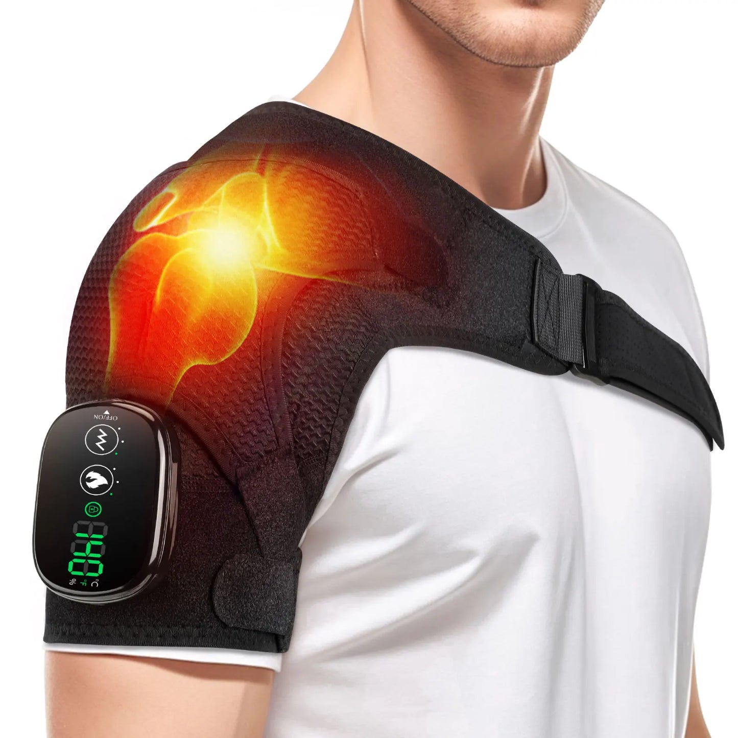 PastSky Electric Shoulder Heating Pad Massager With 3 Modes Vibration