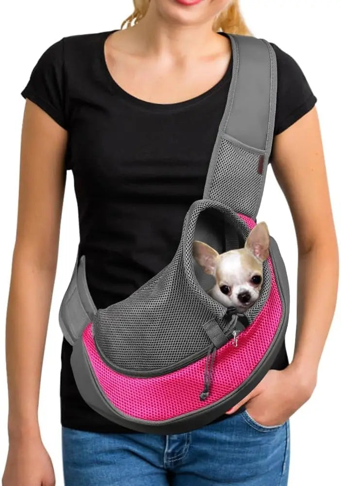 Pet Sling Carrier For Small Dogs And Cats With Breathable Mesh And Safe Hook