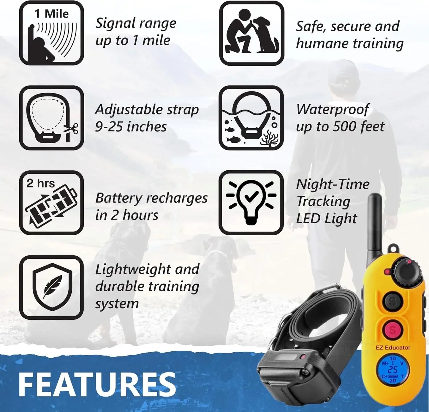 EZ-900 E Collar For Dog Training With Remote 256 Levels