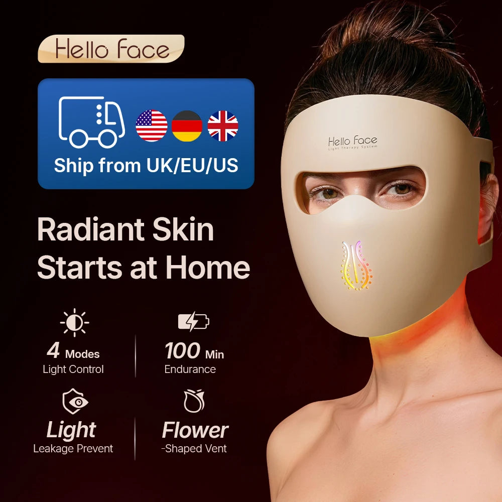 Hello Face M300 4D Cordless LED Light Therapy Face Mask