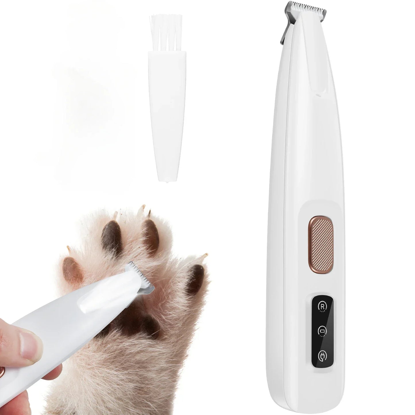Dog Paw Trimmer With LED Light Waterproof Pet Grooming Clippers