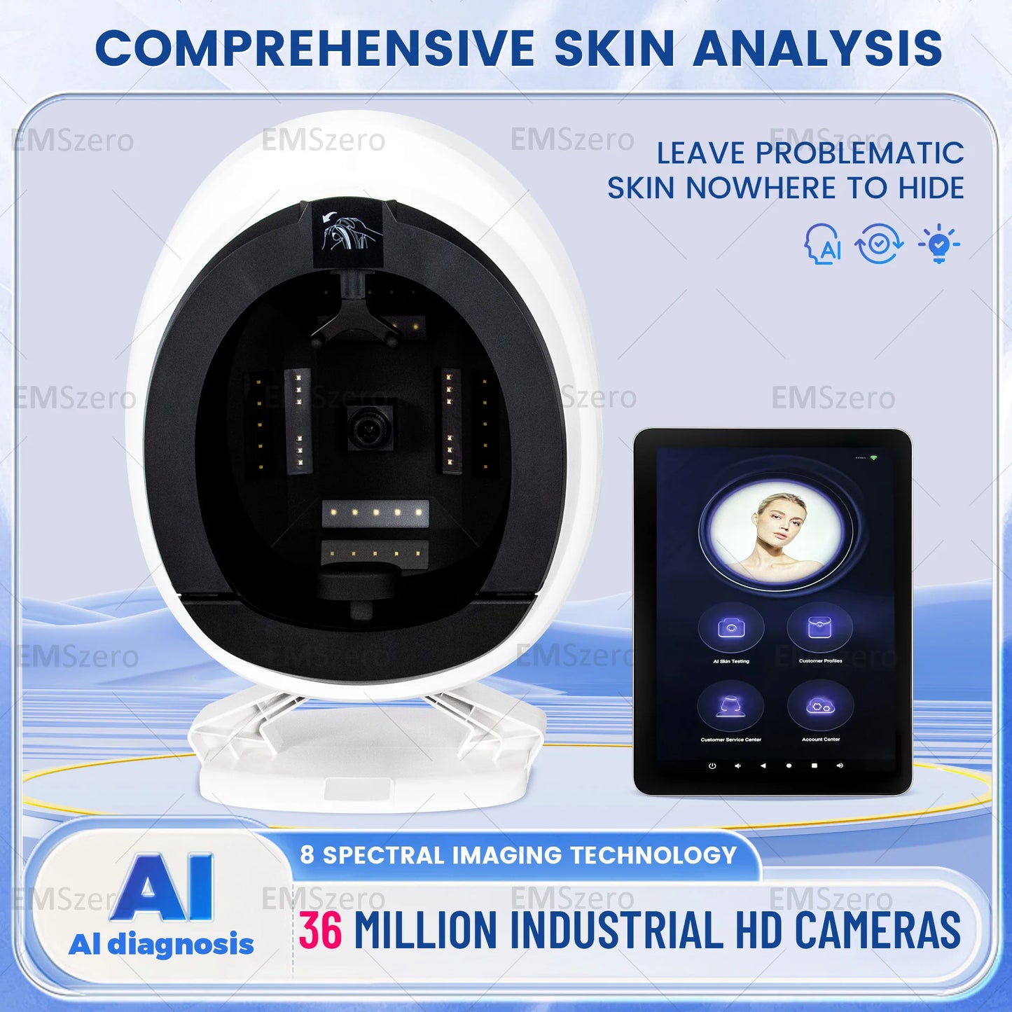 AISIA Q1 3D AI Facial Skin Analyzer Skin Problem Diagnosis