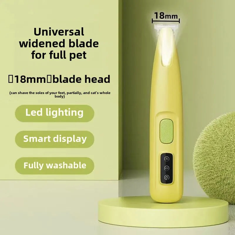 Dog Paw Trimmer With LED Light Waterproof Pet Grooming Clippers