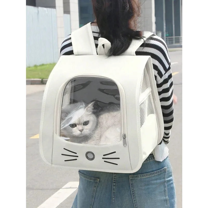 Transparent Breathable Oxford Cloth Pet Backpack Carrier