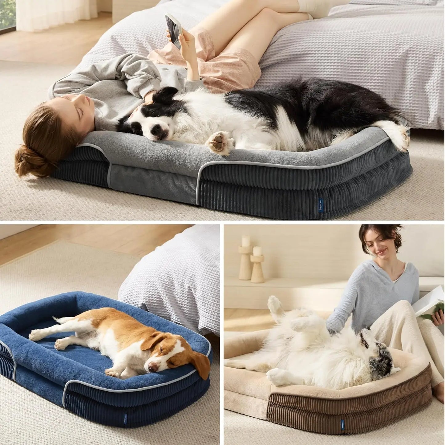 Bedsure Orthopedic Dog Bed Bolster Sofa For Senior Dogs