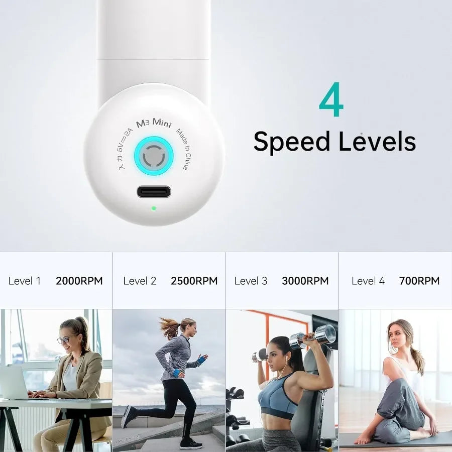 Portable Massage Gun for Back Pain Relief and Facial Massage