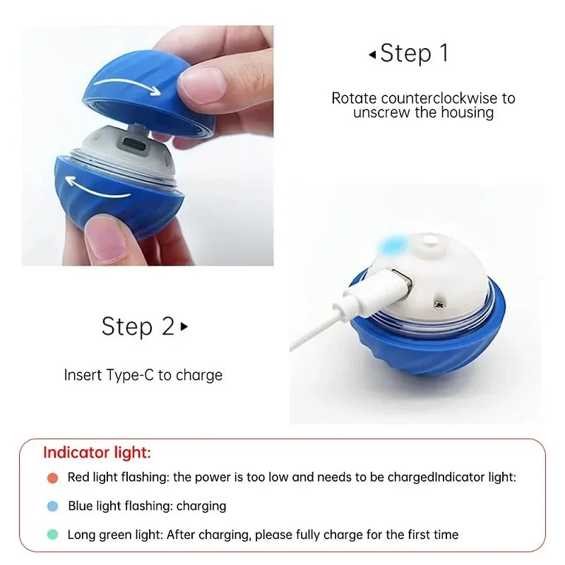 Automatic Moving Bouncing Ball USB Interactive Puppy Dog Toy