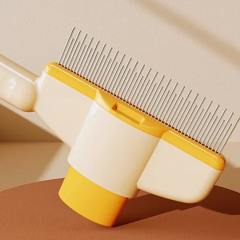 Stainless Steel Dog Grooming Comb Self Cleaning Massage Brush