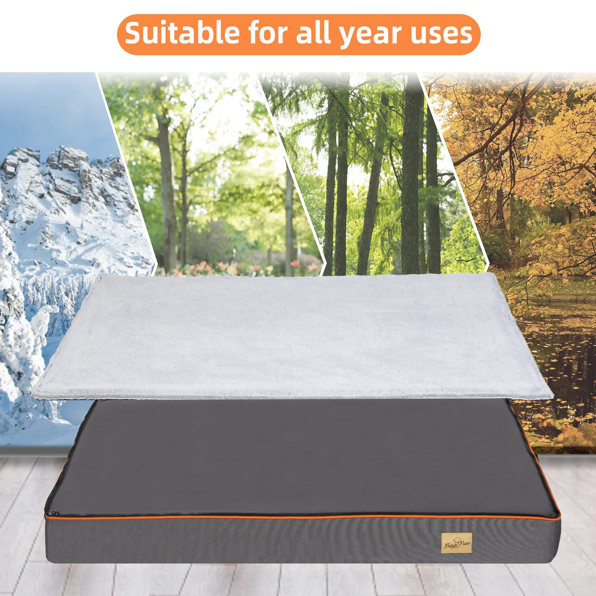 BINGOPAW Orthopedic Dog Bed With Waterproof Washable Cover