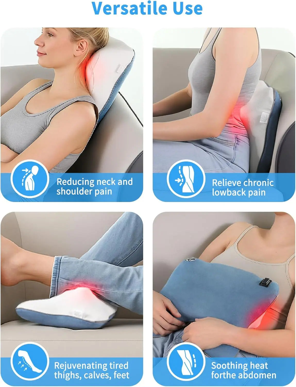 Cordless Back Massager With Heat For Neck And Back Massage
