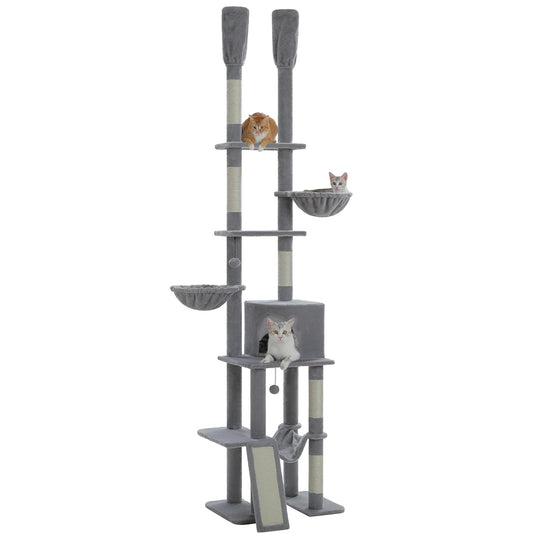 PAWZ Road Cactus Cat Tree Floor To Ceiling Cat Tower Five Tiers Scratching Posts