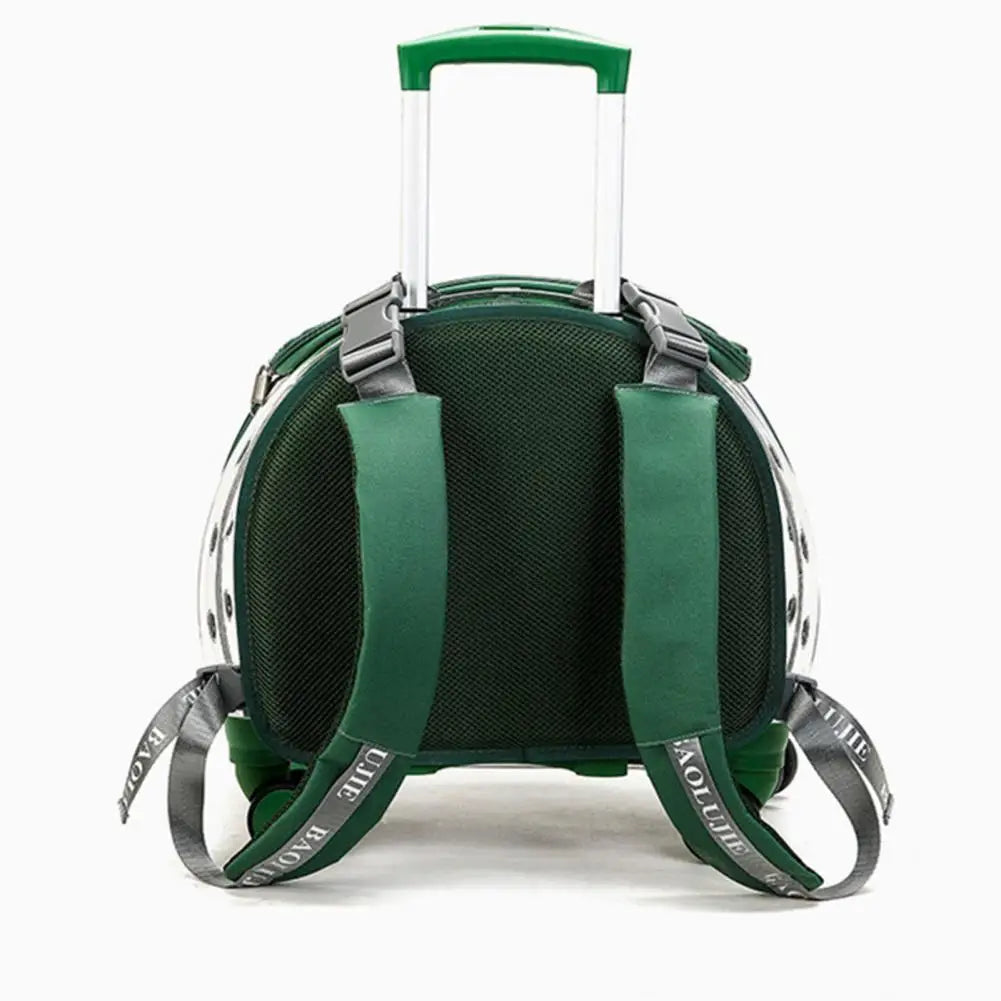 Pet Trolley Case With Clear Ventilation Holes And Silent Wheels Portable