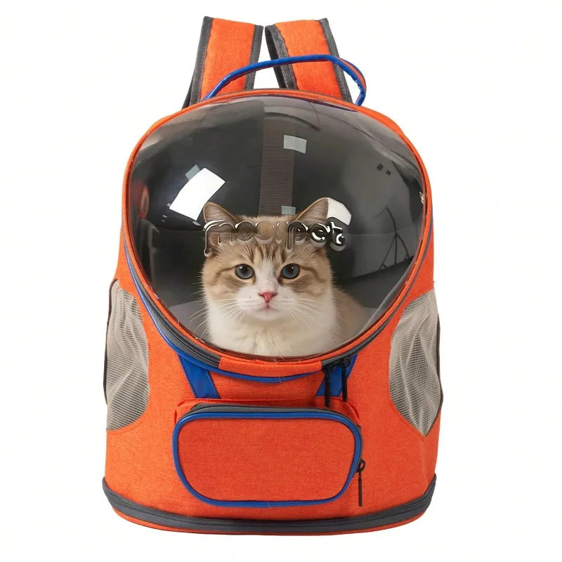 Foldable Breathable Transparent Pet Backpack Carrier For Cats And Dogs