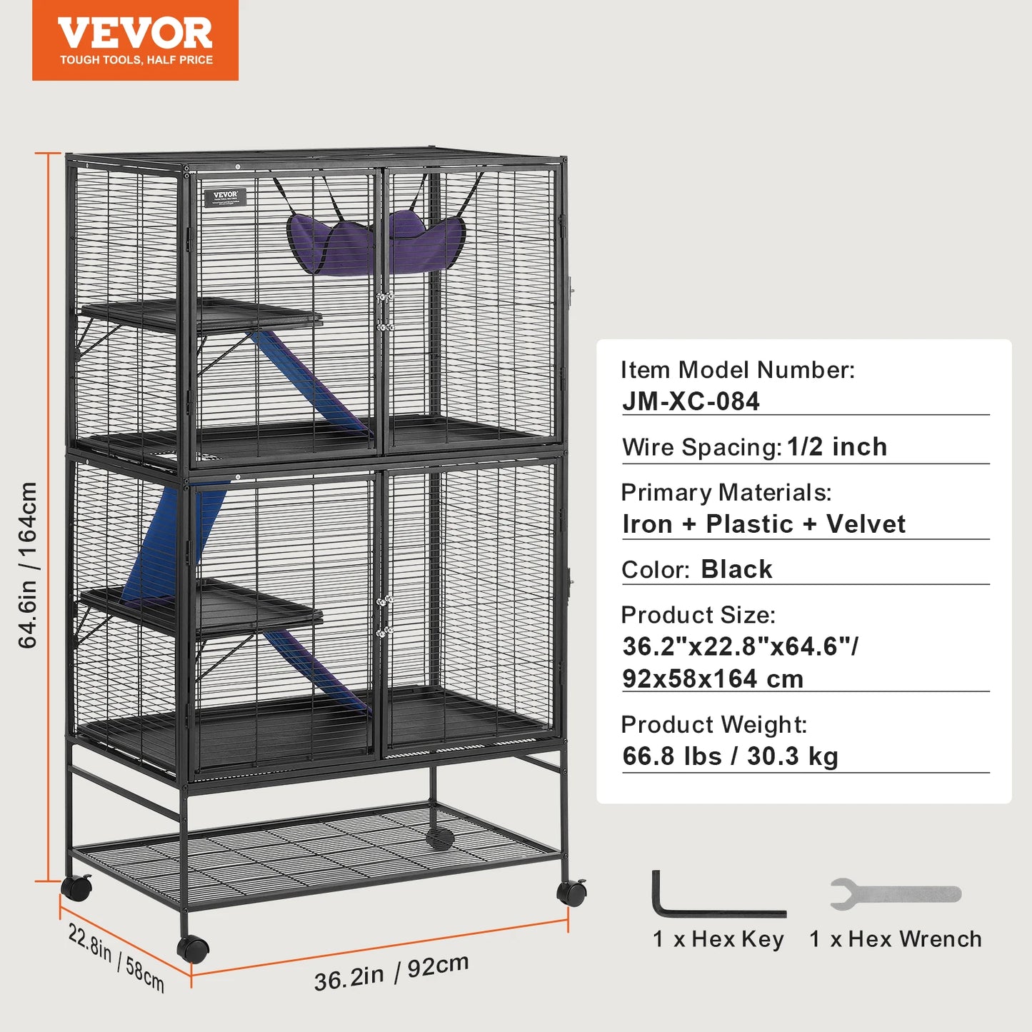 SucceBuy Rolling Metal Ferret Cage Four Tier Critter Nation Small Animal Cage