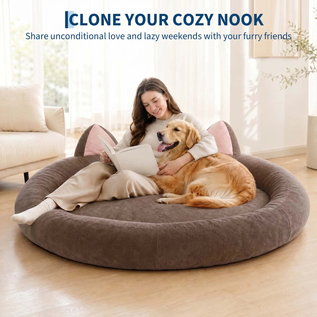 Orthopedic Memory Foam Dog Bed With Supportive Bolster Design