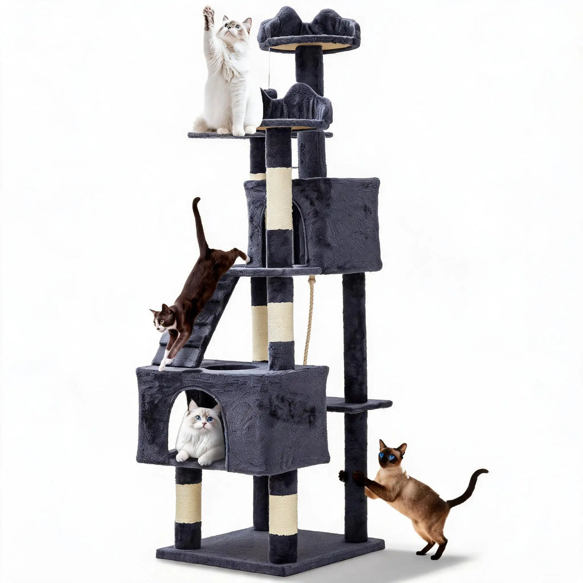 HOSSLLY Multi-Level Cat Tree Tower With Scratching Posts And Hammock