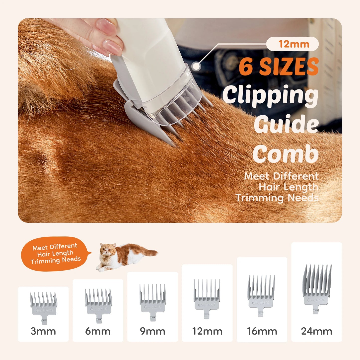 Pet Grooming Vacuum Kit Cordless Low Noise Clippers For Cats