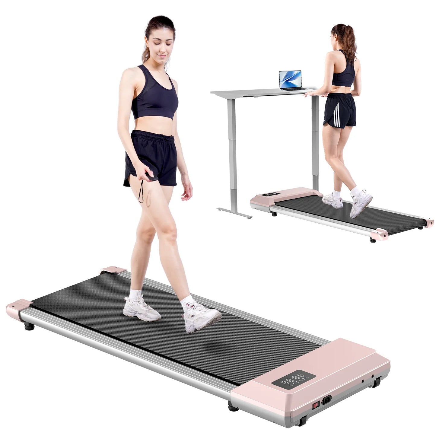 2 In 1 Walking Pad Treadmill For HomeOfficeUnderDesk UltraQuiet