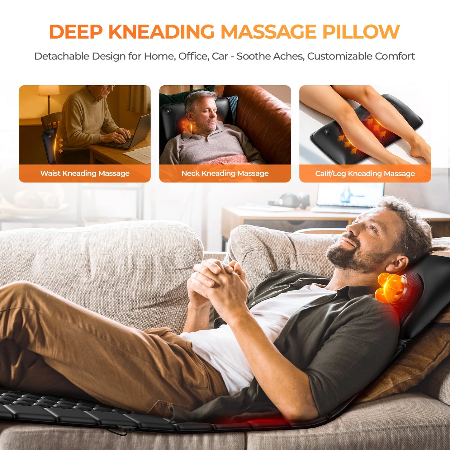 HOMEMASSA Shiatsu Full Body Massage Mat With Heat And 10 Motors