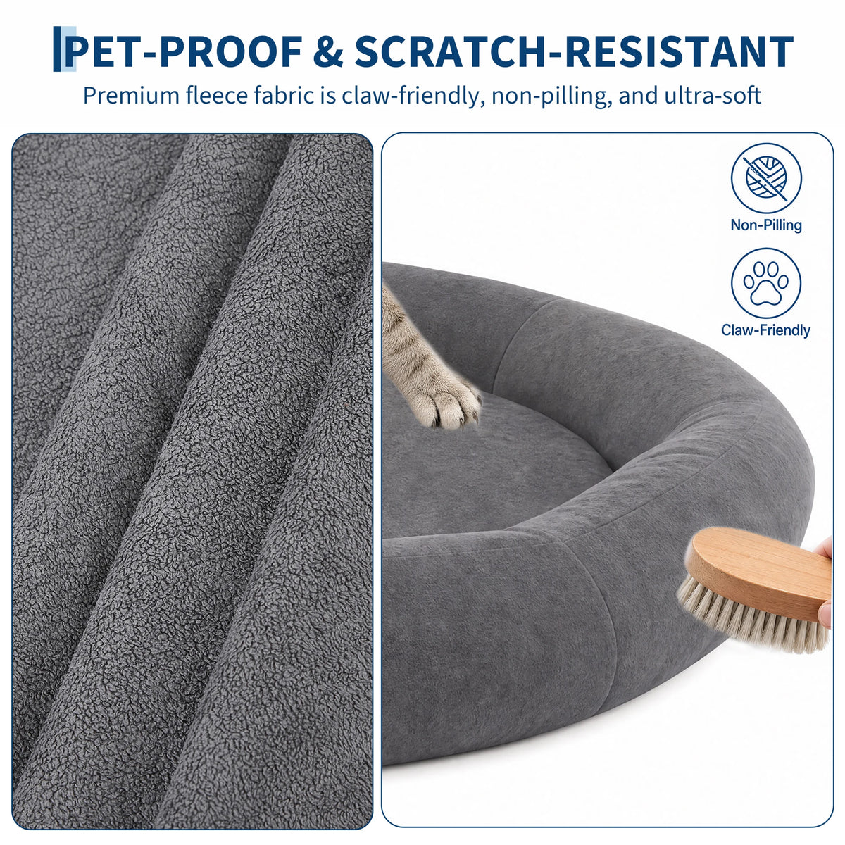 Orthopedic Memory Foam Dog Bed With Supportive Bolster Design