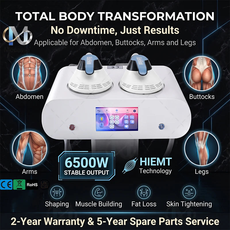 6500W 200Hz EMS RF Body Sculptor Dual Handle Device