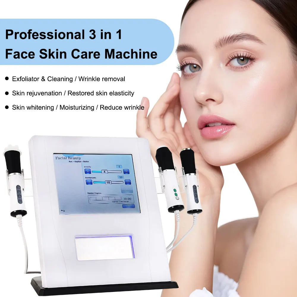 3 in 1 Oxygen Therapy Facial Machine Whitening Co2 Bubble Facial Machine Oxygen Jet Facial Machine
