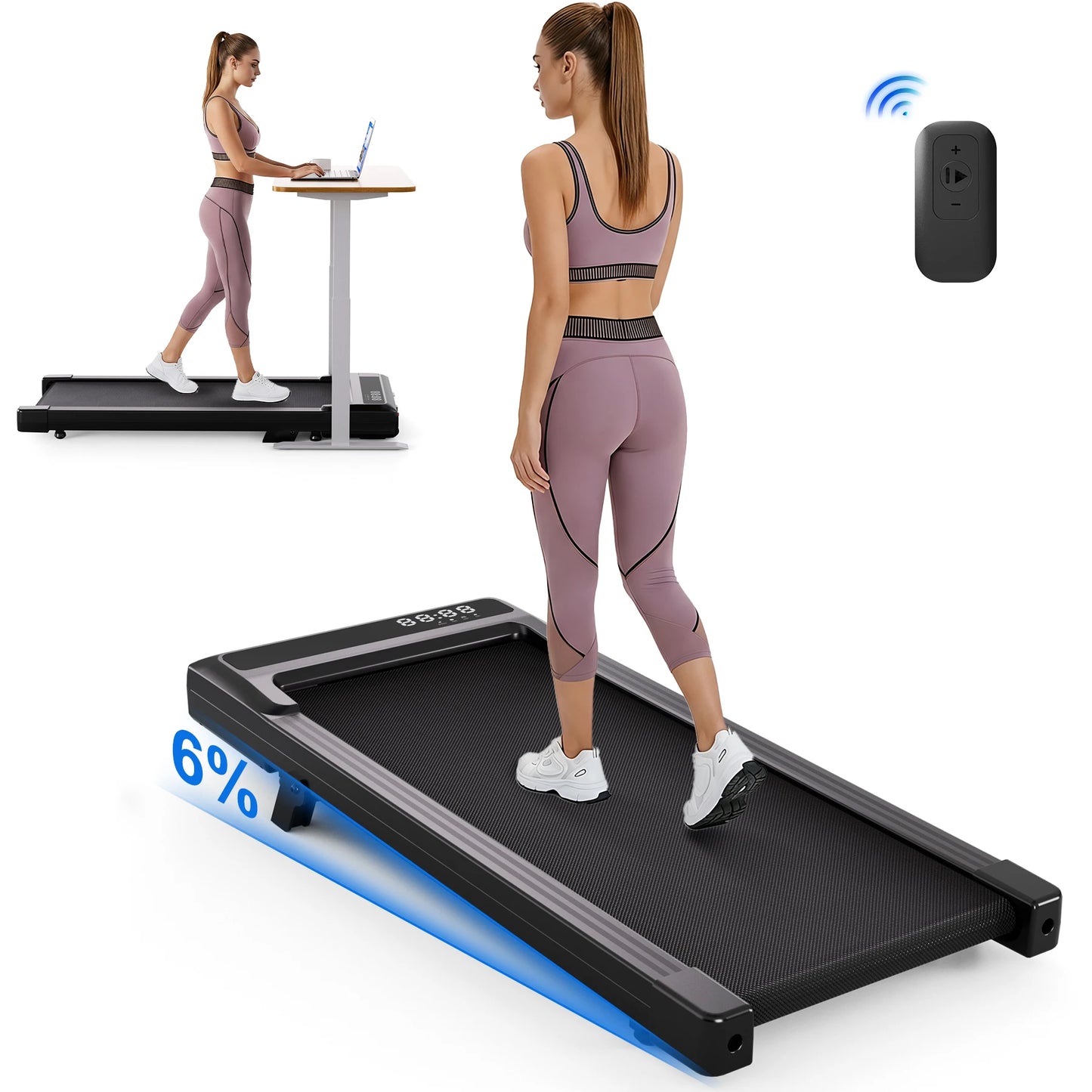 Superun Foldable Treadmill With Six Percent Incline And 3.8 MPH