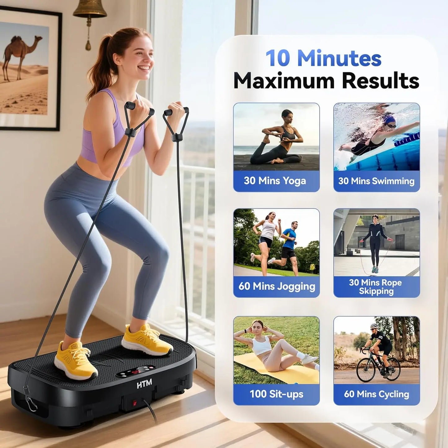 HTM Vibration Plate Fitness Multi Function Trainer 330lb Home Gym