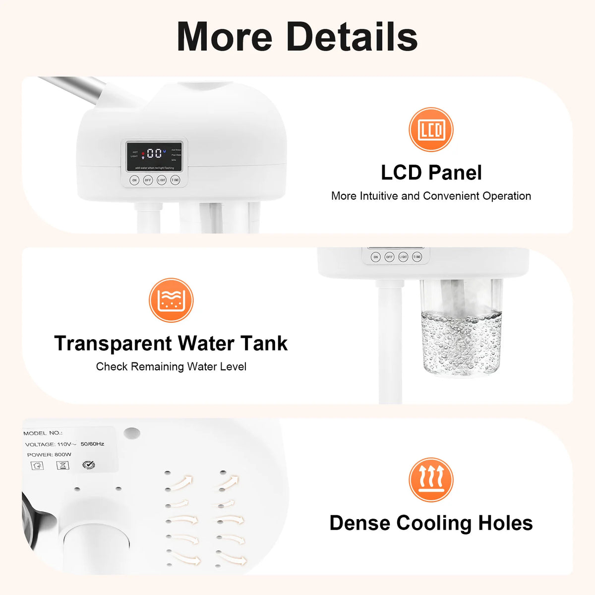 Bymaocar Adjustable Facial Steamer Ozone Steam Machine For Spa Skincare