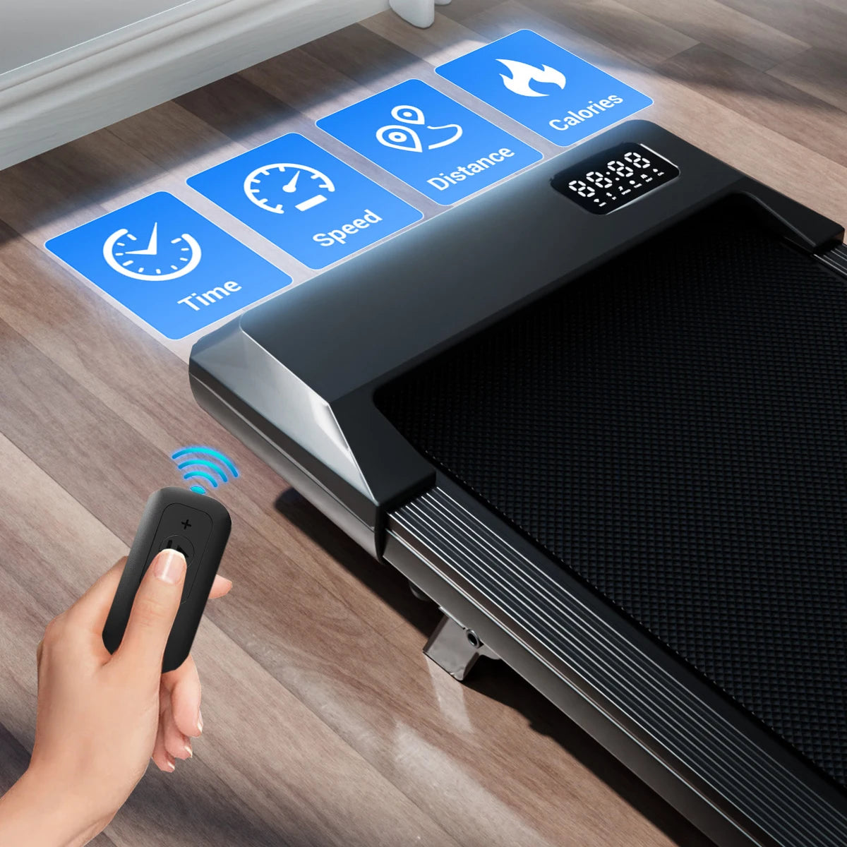 Superun Foldable Under Desk Walking Pad 2.5 HP Quiet Treadmill
