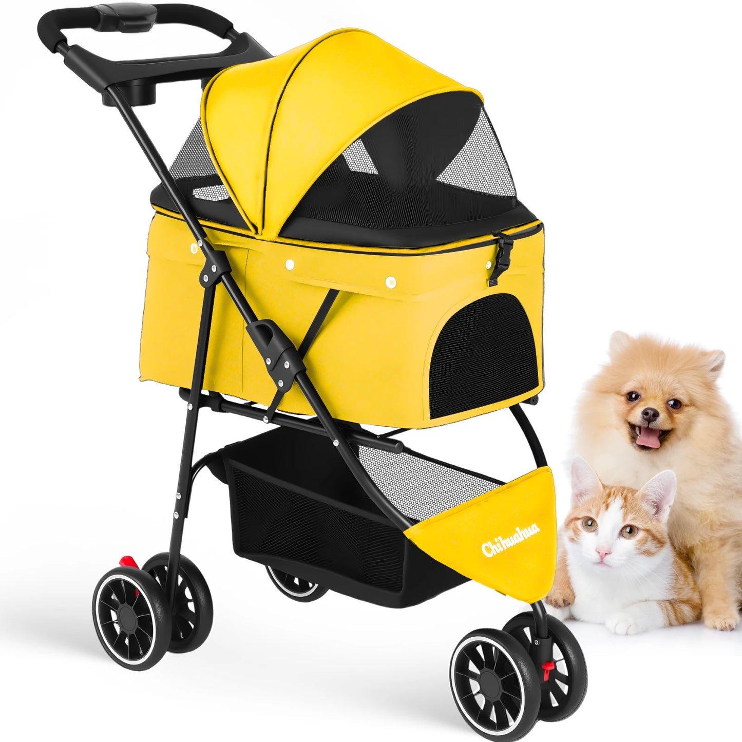 Chihuahua Pet Stroller Foldable for Small Medium Cats and Dogs