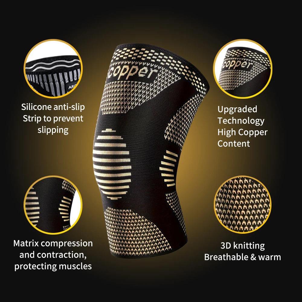 Copper Ion Knee Brace 2 Pack Basketball Sports Breathable