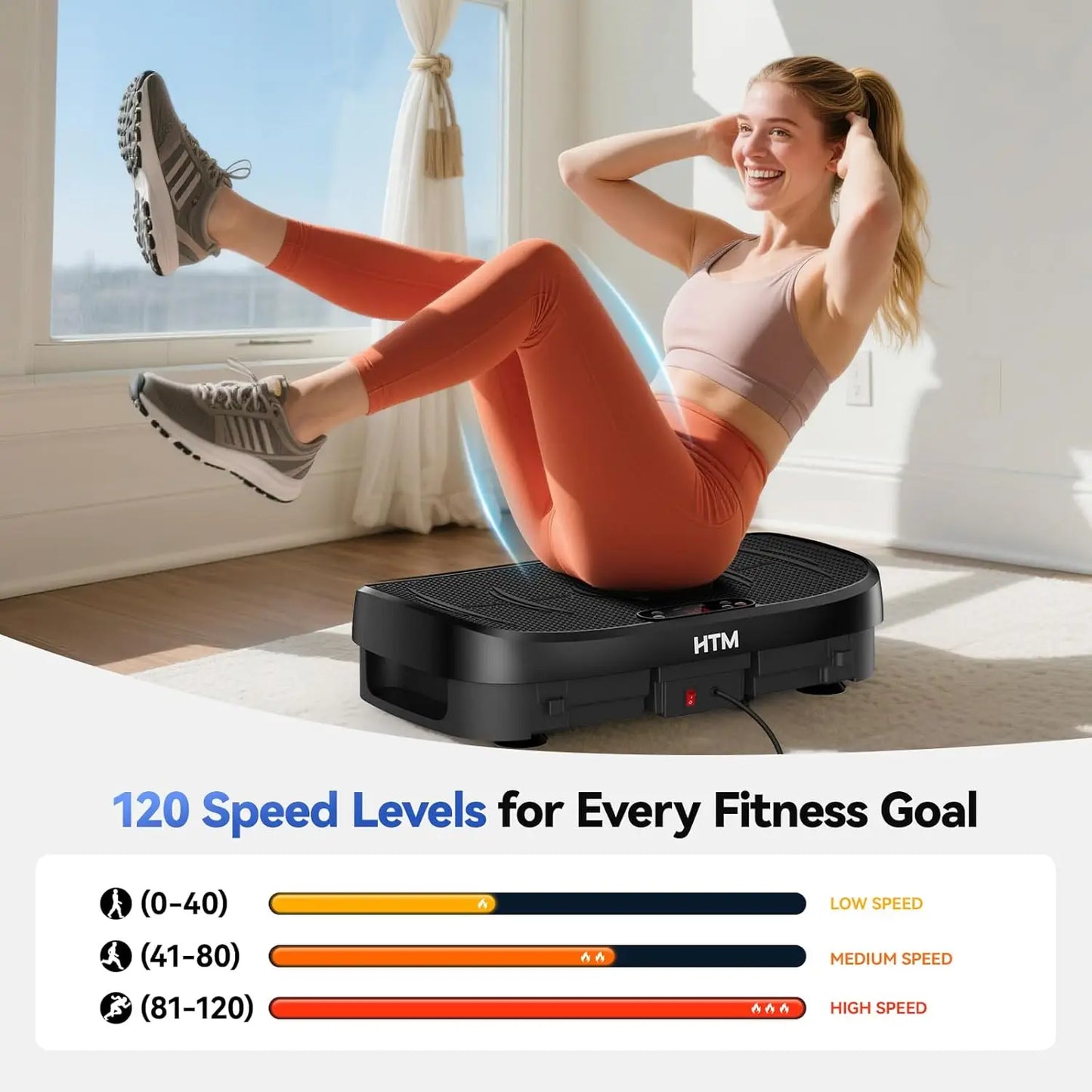 HTM Vibration Plate Fitness Multi Function Trainer 330lb Home Gym