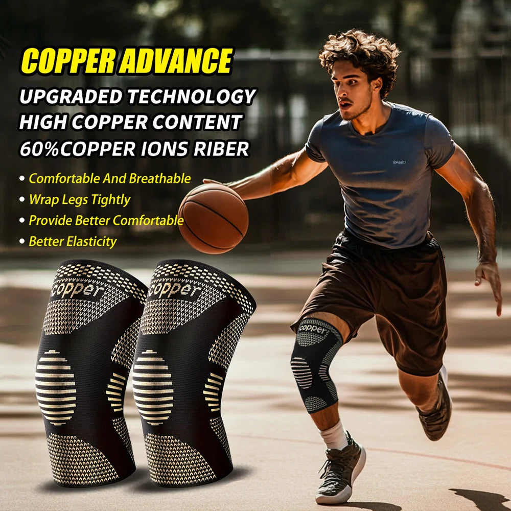 Copper Ion Knee Brace 2 Pack Basketball Sports Breathable