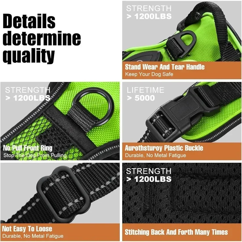 LED Luminous Dog Harness No Pull Adjustable Rechargeable Vest