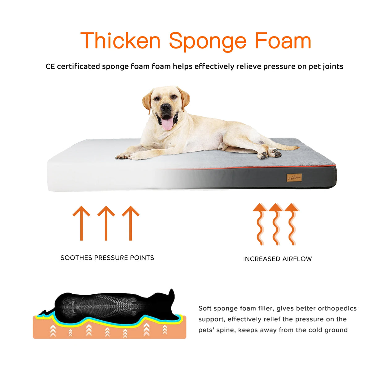 BINGOPAW Orthopedic Dog Bed With Waterproof Washable Cover