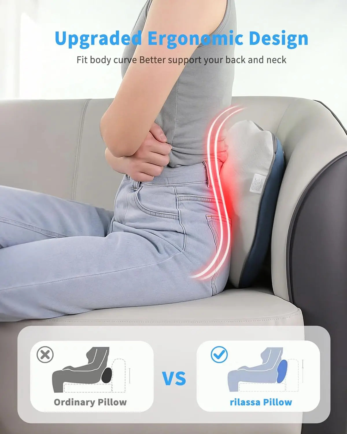 Cordless Back Massager With Heat For Neck And Back Massage