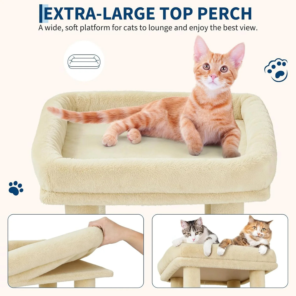 Multi Level Cat Tree Tower With Scratching Posts And Condos