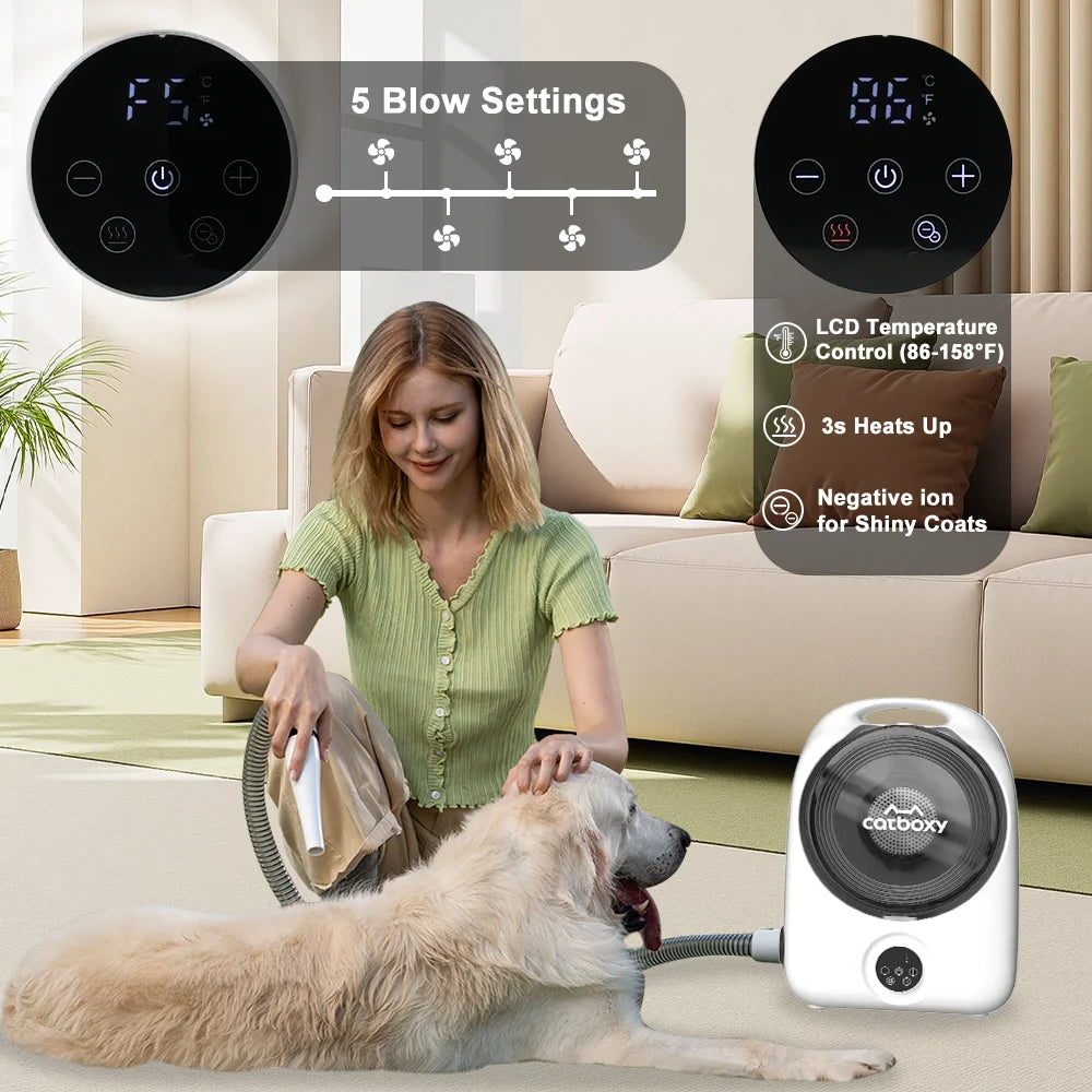 Professional Pet Grooming Vacuum Kit With Blow Suction Cleaner