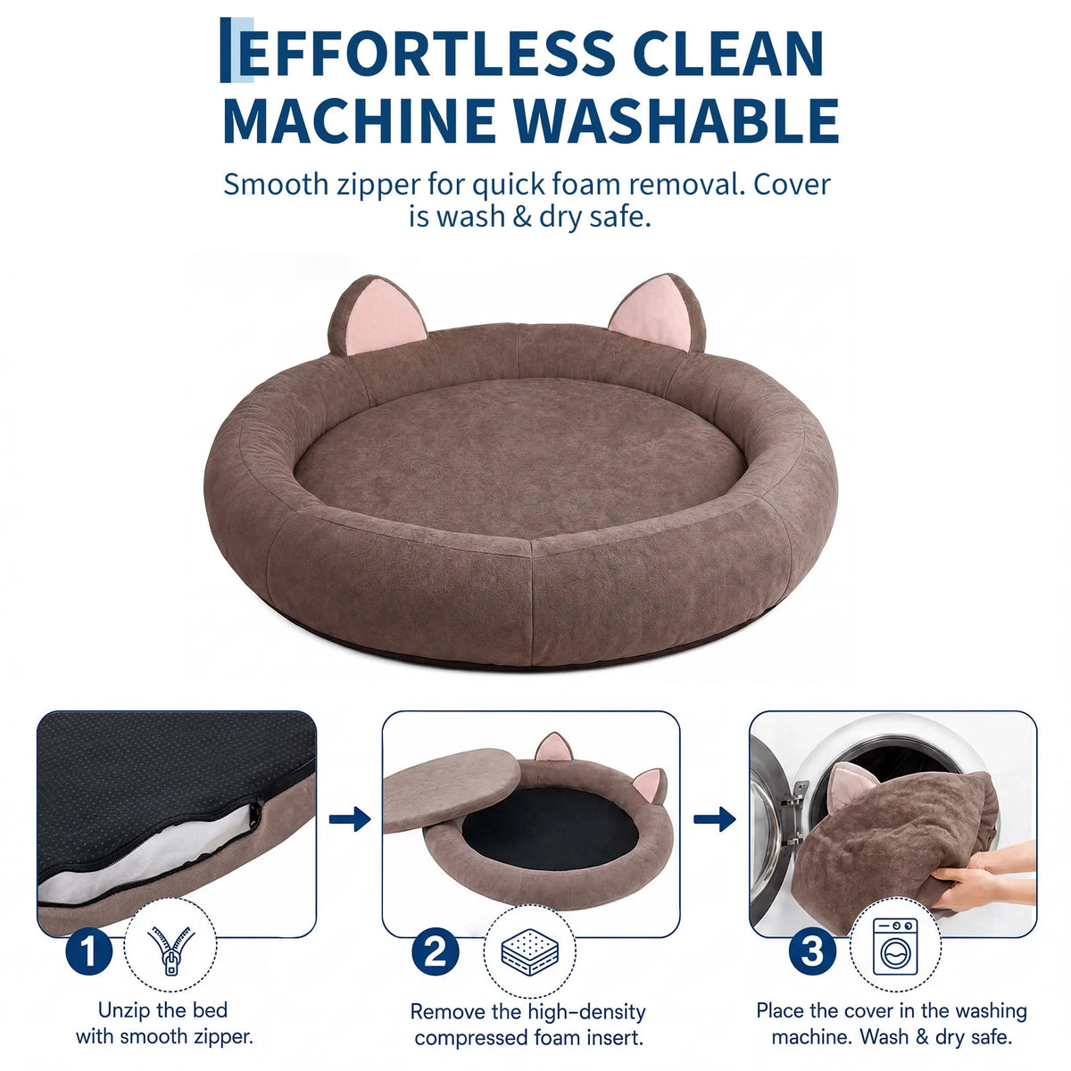 Orthopedic Memory Foam Dog Bed With Supportive Bolster Design