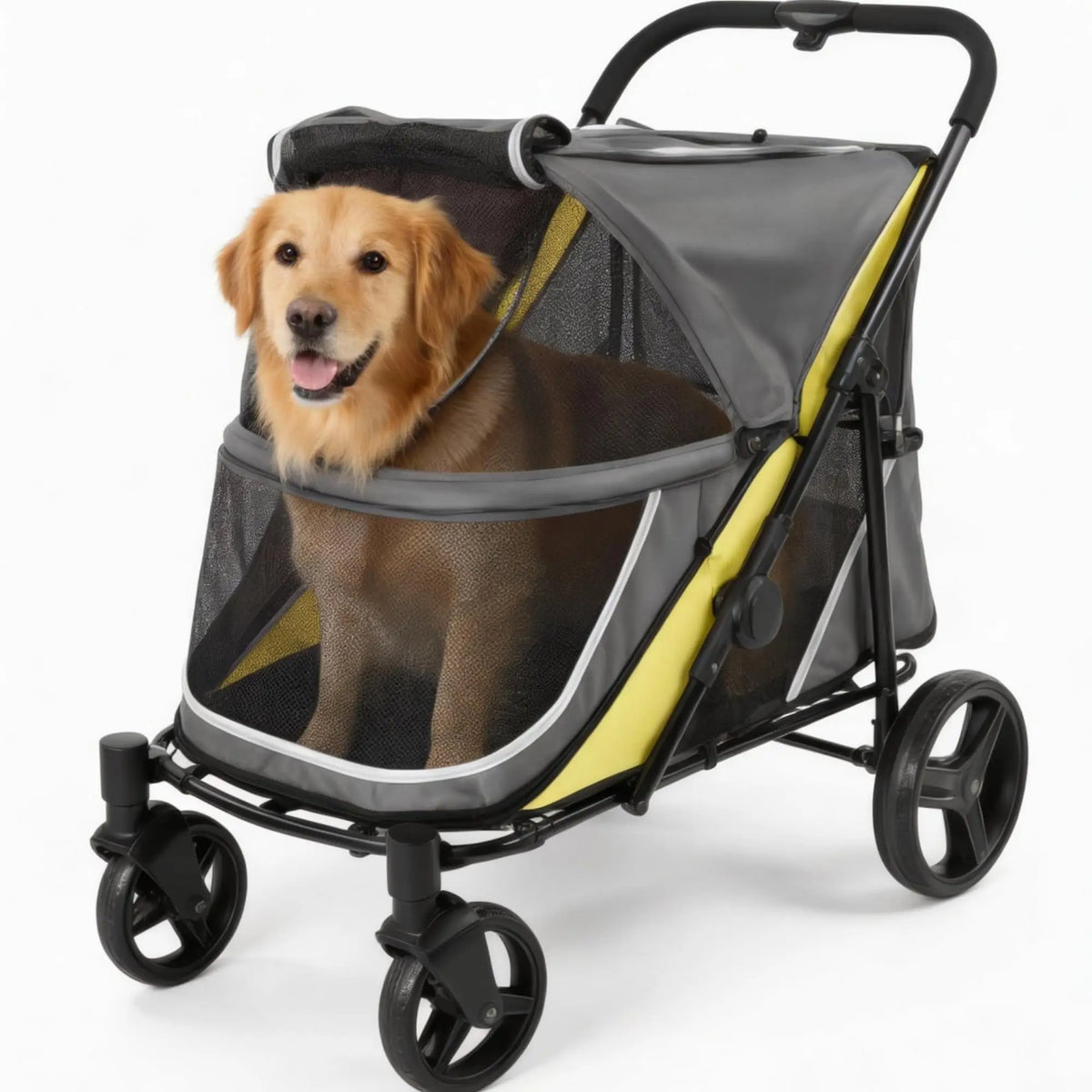 Foldable Dog Stroller With Breathable Mesh Outdoor Pet Carrier