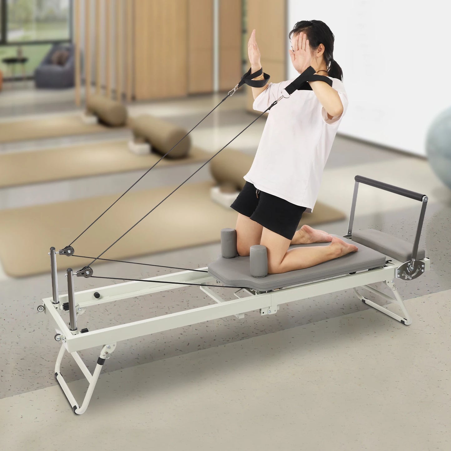 Foldable Pilates Reformer Machine With Multifunctional Fitness Equipment 120kg