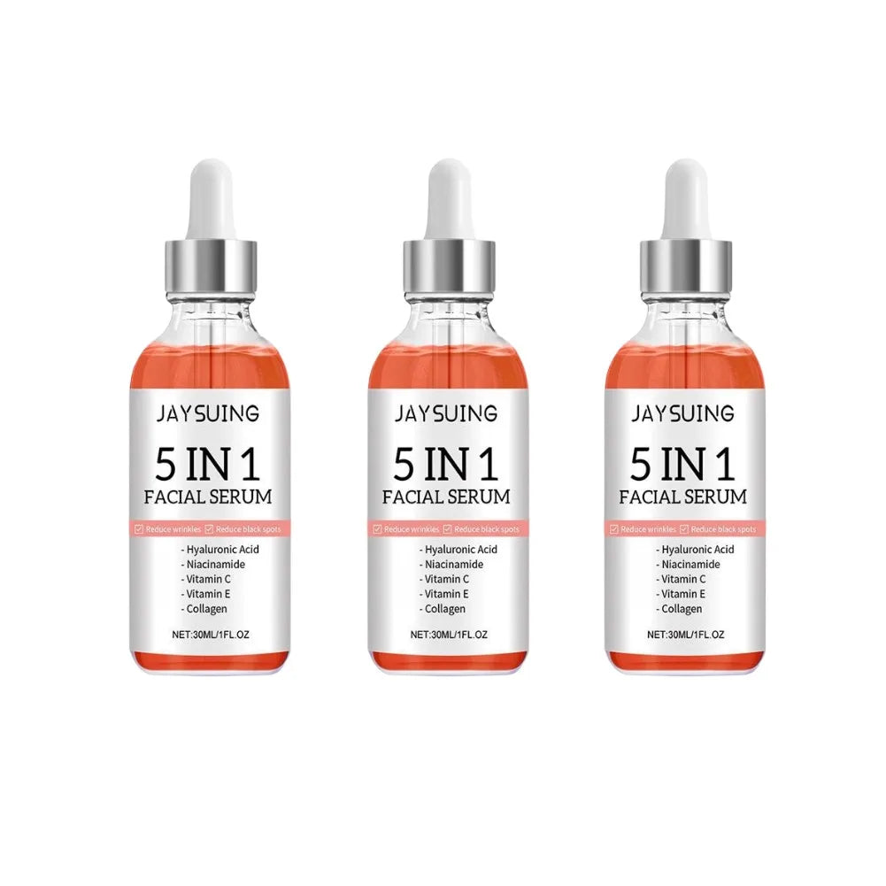 Jaysuing 5 In 1 Hyaluronic Acid Serum Vitamin C Collagen Facial Serum