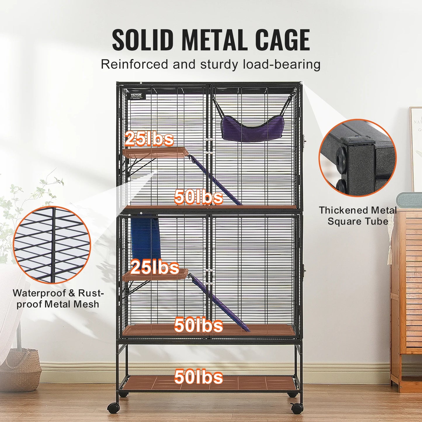 SucceBuy Rolling Metal Ferret Cage Four Tier Critter Nation Small Animal Cage