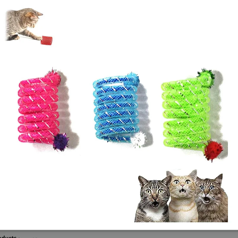 Interactive Spring Cat Toy Bite Resistant Elastic Ball