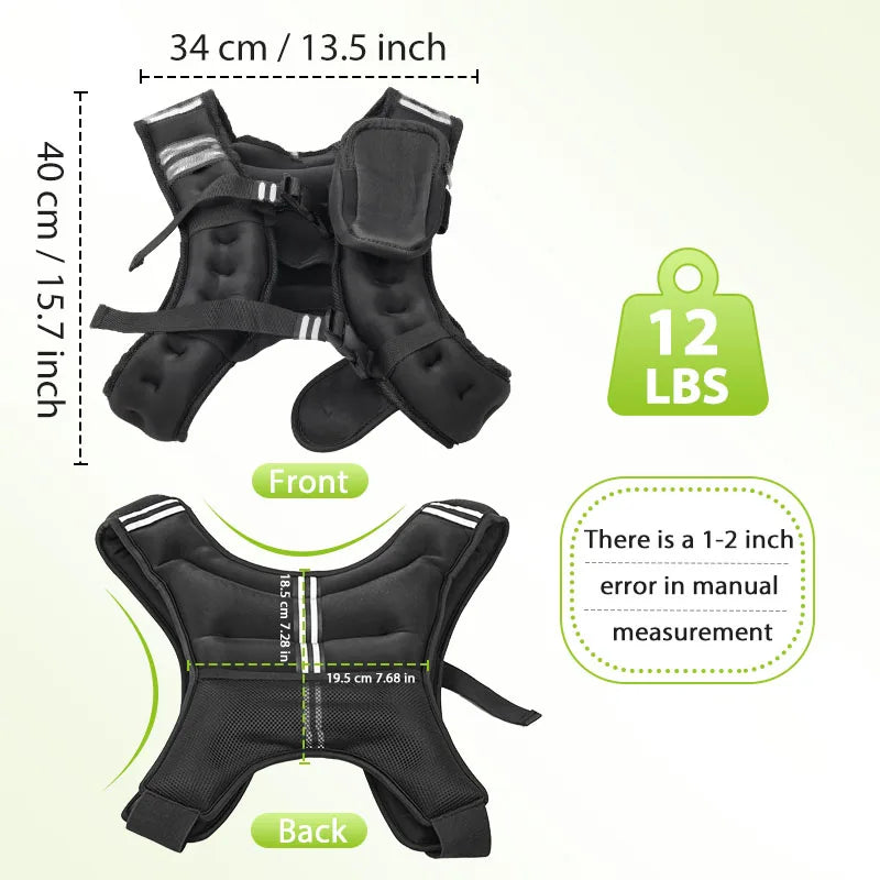 Reflective Weighted Vest With Iron Pellets For Training And Running