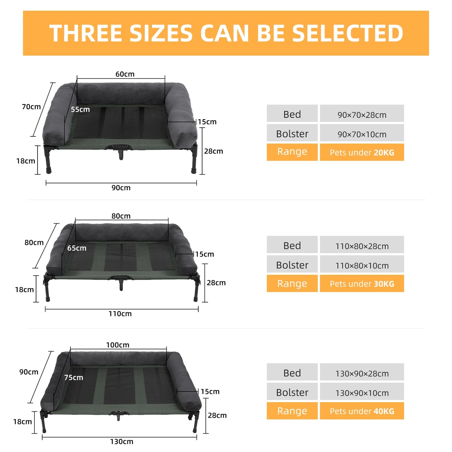 BINGOPAW Elevated Pet Lounger Bed For Dogs And Cats With Detachable Plush Bolster